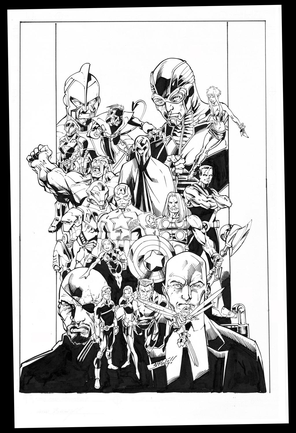 Ultimates By Mark Bagley inks by Curiel
