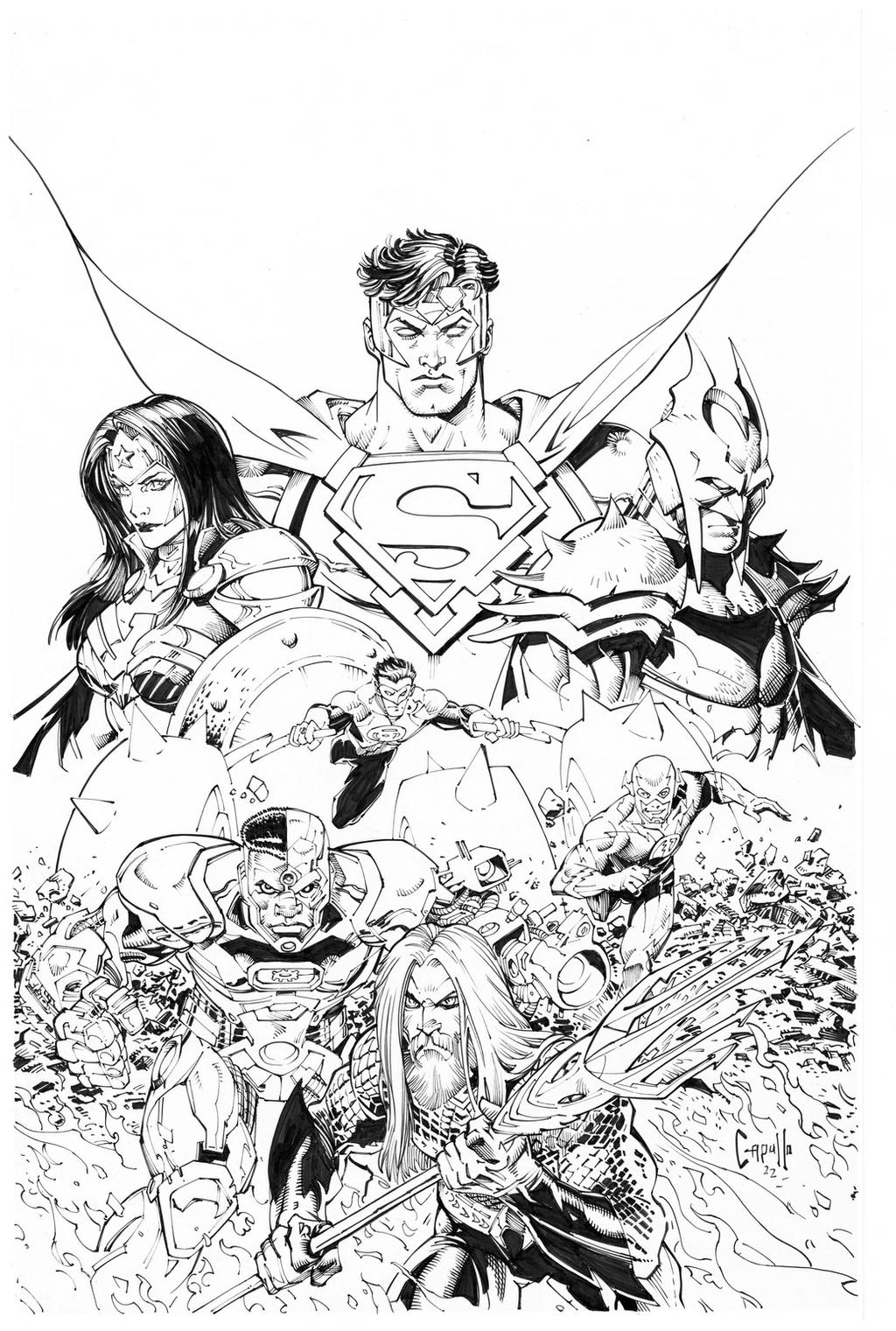 JLA By Greg Capullo inks by Curiel by UlisesCuriel on DeviantArt