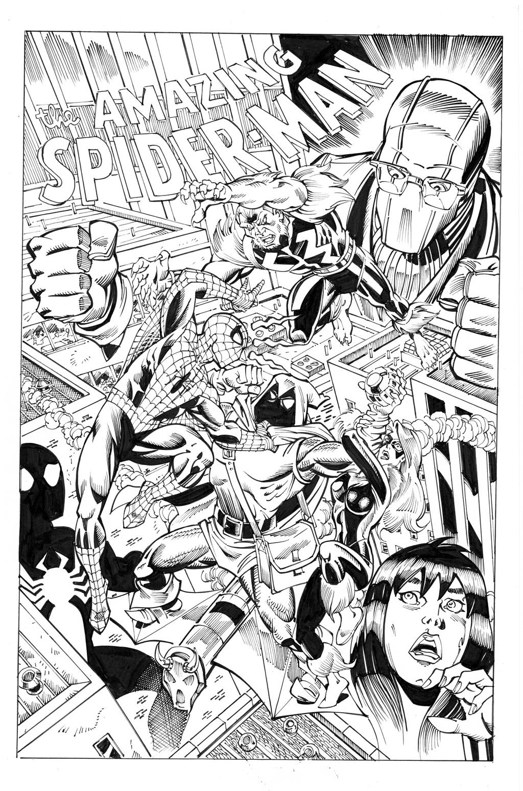 Spidey By Ron Frenz inks by Curiel
