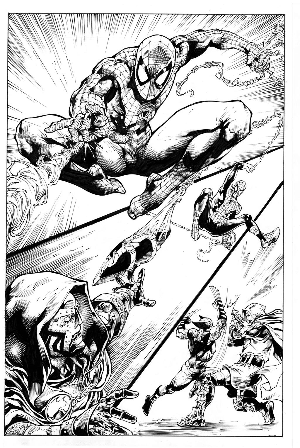 Spidey By Jose Luis inks by Curiel