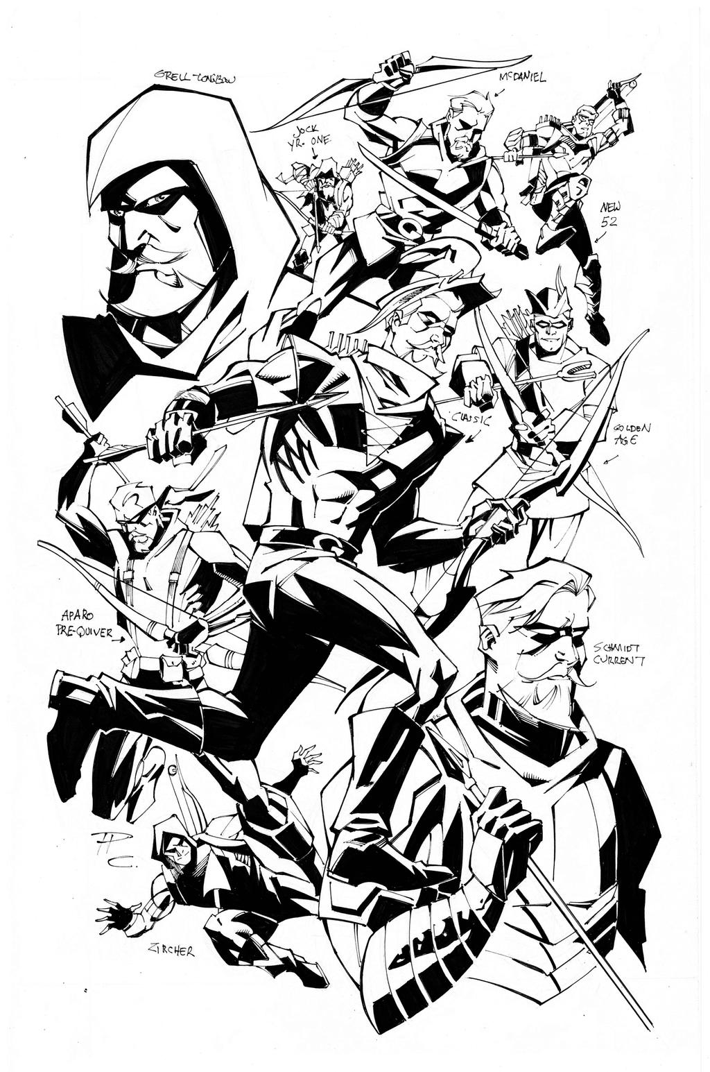 Green Arrow By Phil Hester inks by Curiel