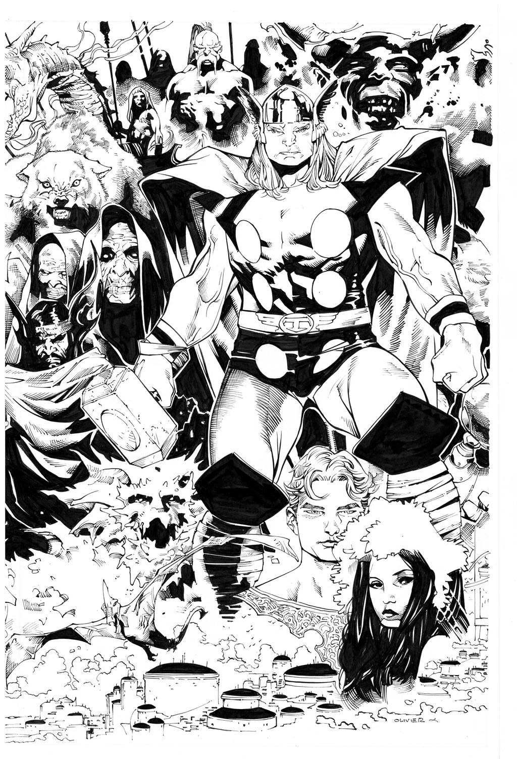 Thor By Olivier Coipel inks by Curiel