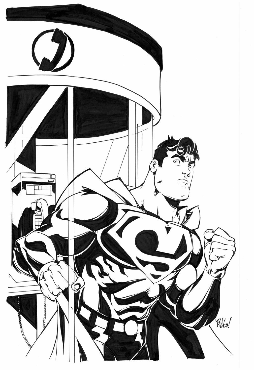 Superman By Weringo inks by Curiel