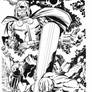 Dr Doom vs Silver Surfer by Kirby inks by Curiel