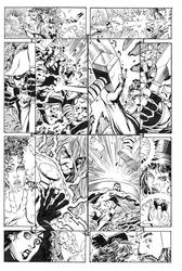 Jla Vs Avengers By Perez, inks by Curiel