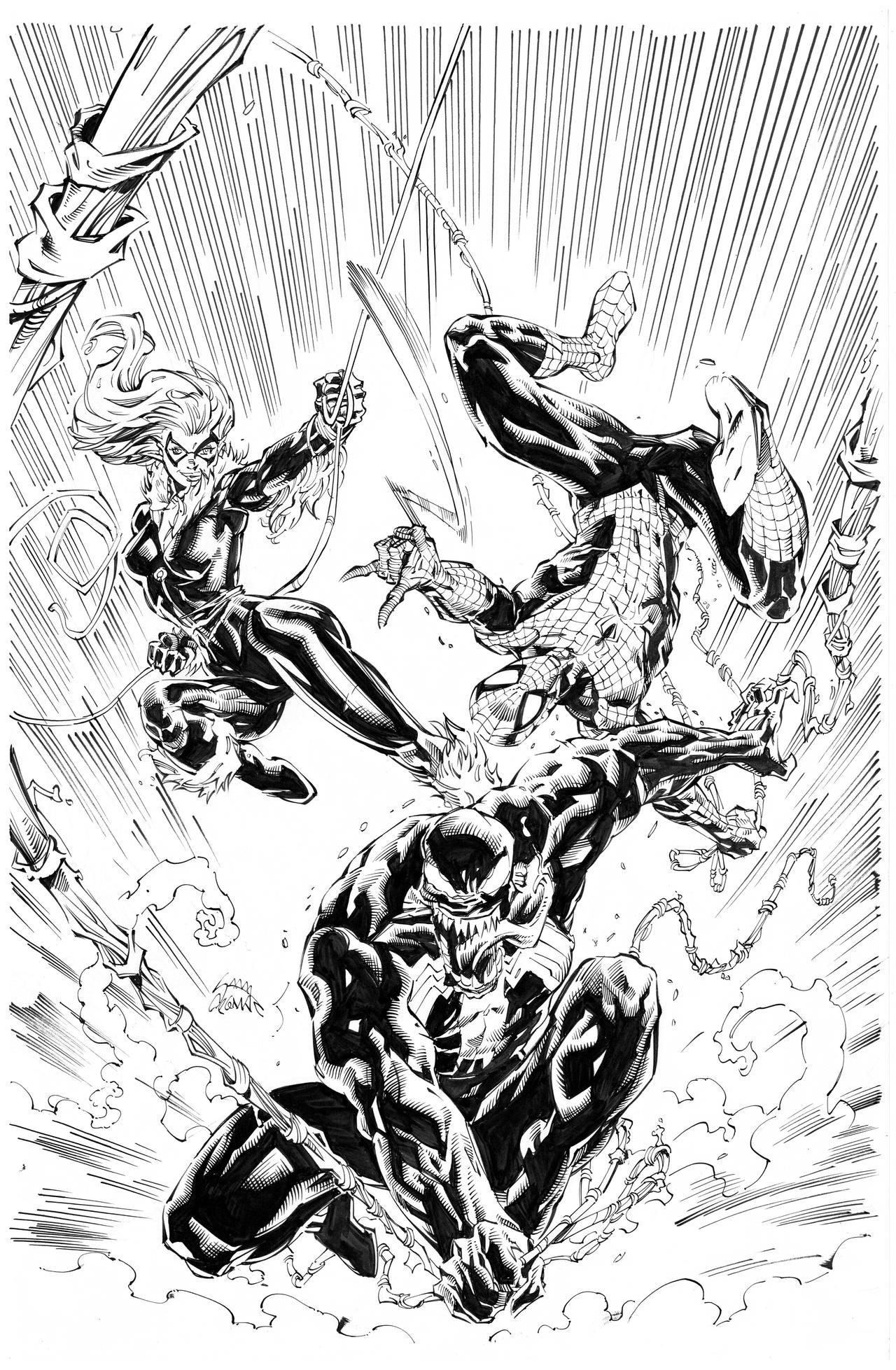 Spidey and Venom By Ryan Stegman, inks by Curiel