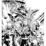 DC Heroes by David Finch ink by Curiel