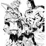 Batman and Green Arrow by Roger Cruz, inks by Curi