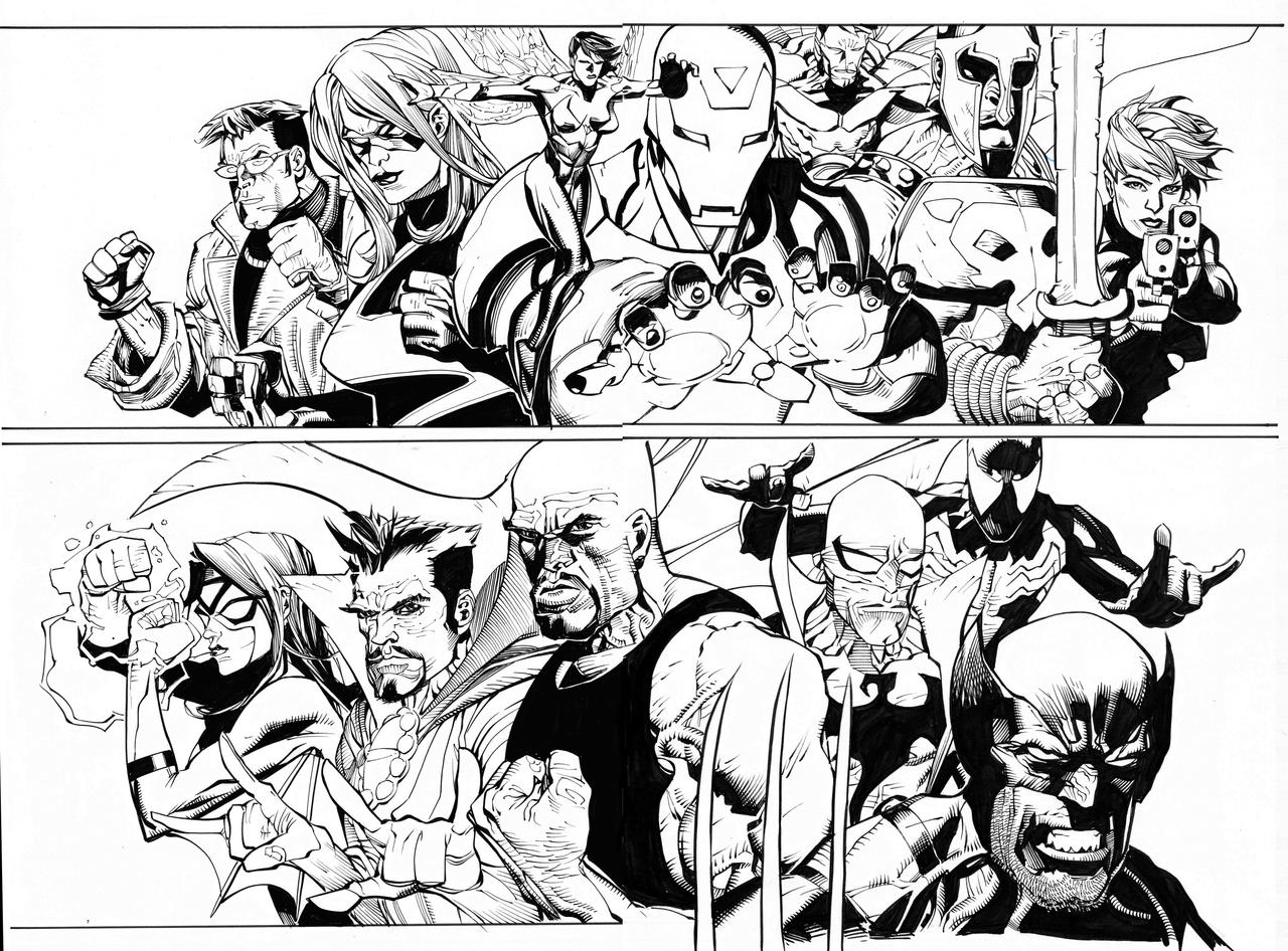 New Avengers Bien By Leinil , inks by Curiel