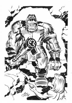 Gorilla By Kirby, inks by Curiel