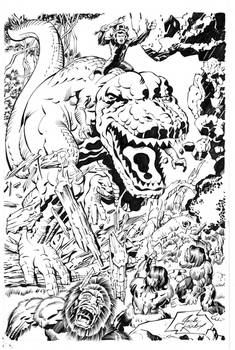 Devil Dinosaur By Jack Kirby, inks by Curiel