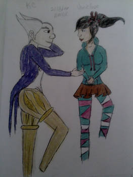 KC\Turbo and Vanellope, Gift for a Friend Colored!