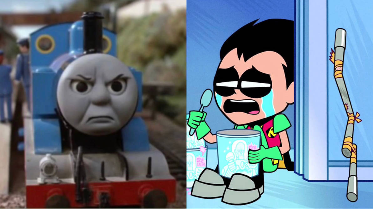 Thomas angry at Robin crying by vJellyDimes on DeviantArt