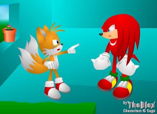 Tails Yelling at Knuckles by thefoxbros on DeviantArt