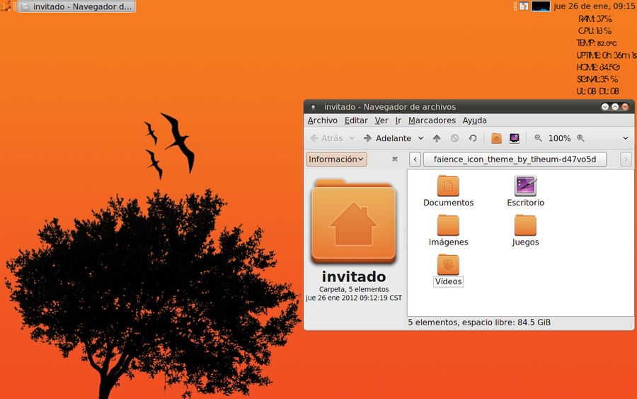 Minimal Orange Desktop