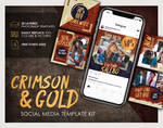 Crimson and Gold Social Media Templates