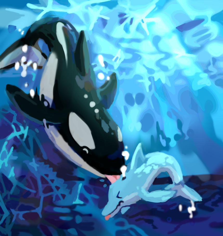 orca and dolphin by Tabison on DeviantArt