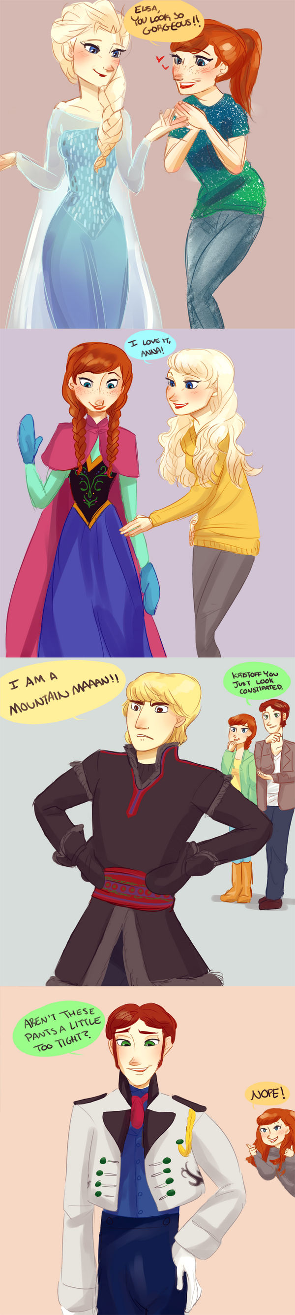 Frozen Actor!AU- Trying on the Costumes