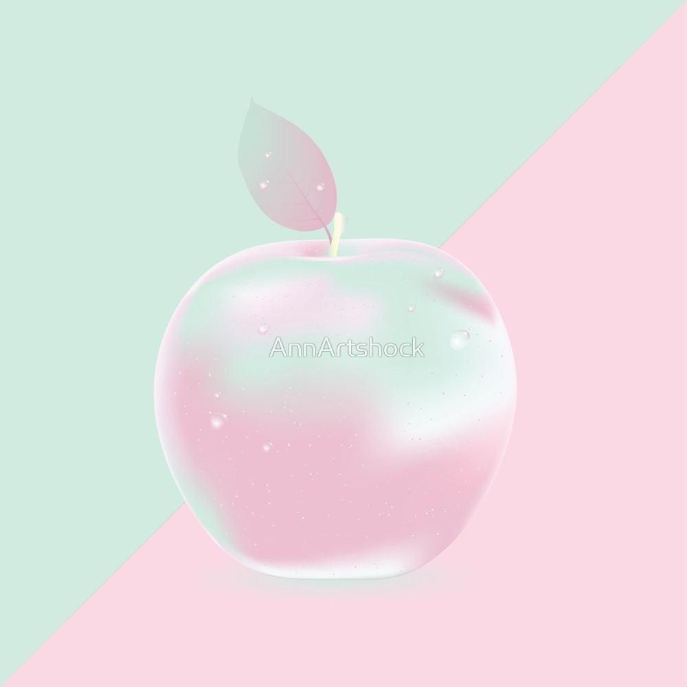 Two colored background with apple