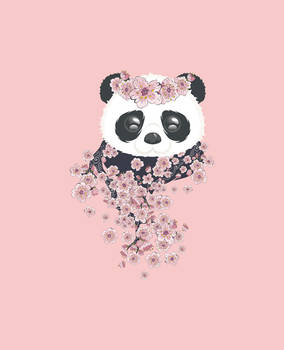 Panda with Sakura branch