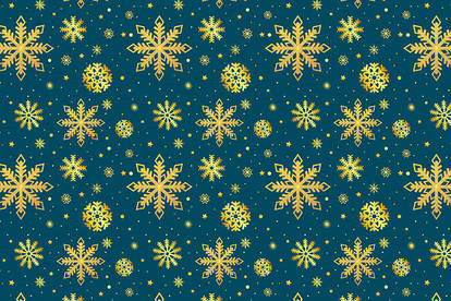 Golden snowflakes pattern