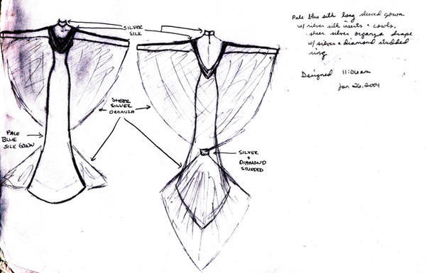Silvery Robe Drawing Silver Gown by KyrenaKalakali on DeviantArt