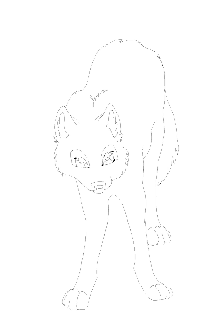 Female Wolf Lineart by SWolfBlood on DeviantArt