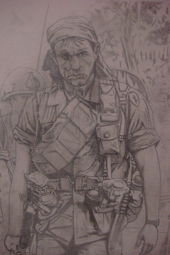 Platoon sketch SGT. Barns close up