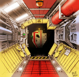 Spaceship corridor - colored