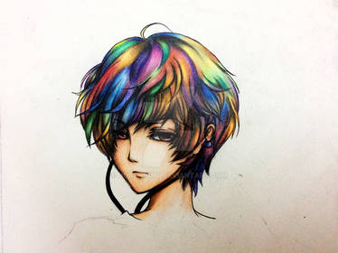 Rainbow hair..