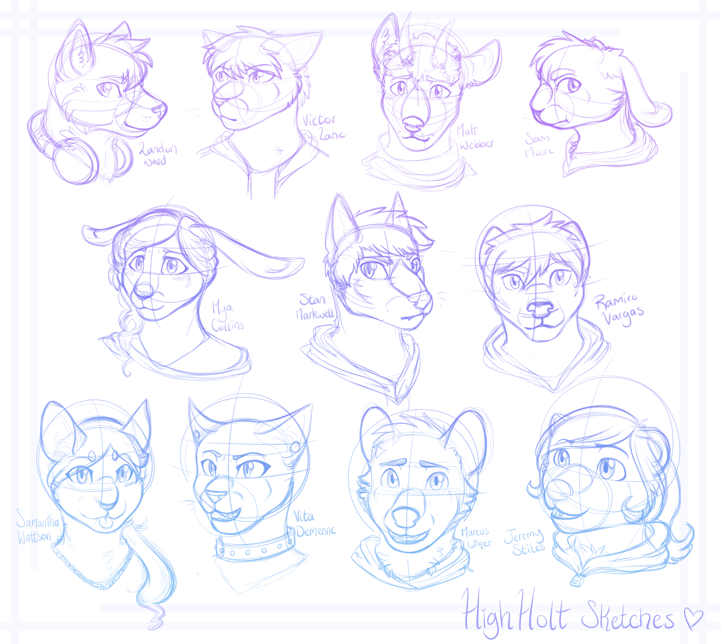 [HH] Headshot sketches of cuties