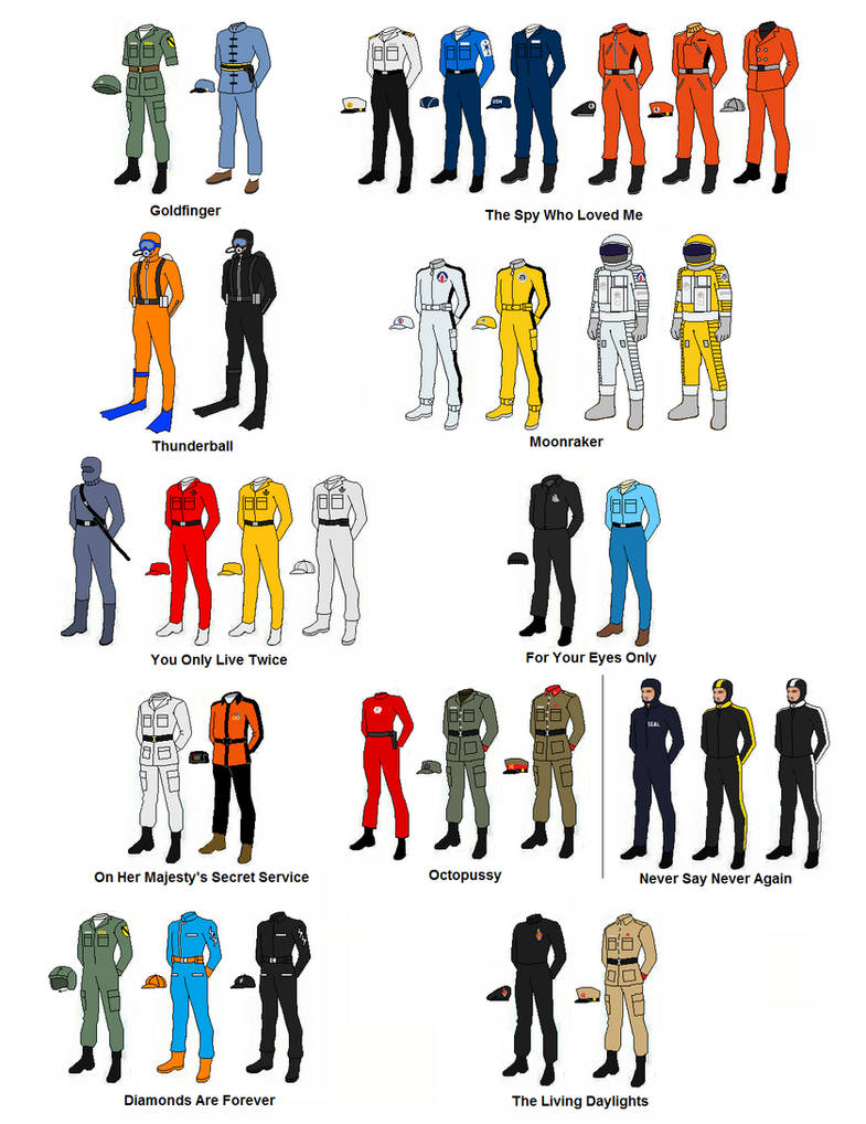 007 films with outfit uniforms by zielinskijoseph on DeviantArt