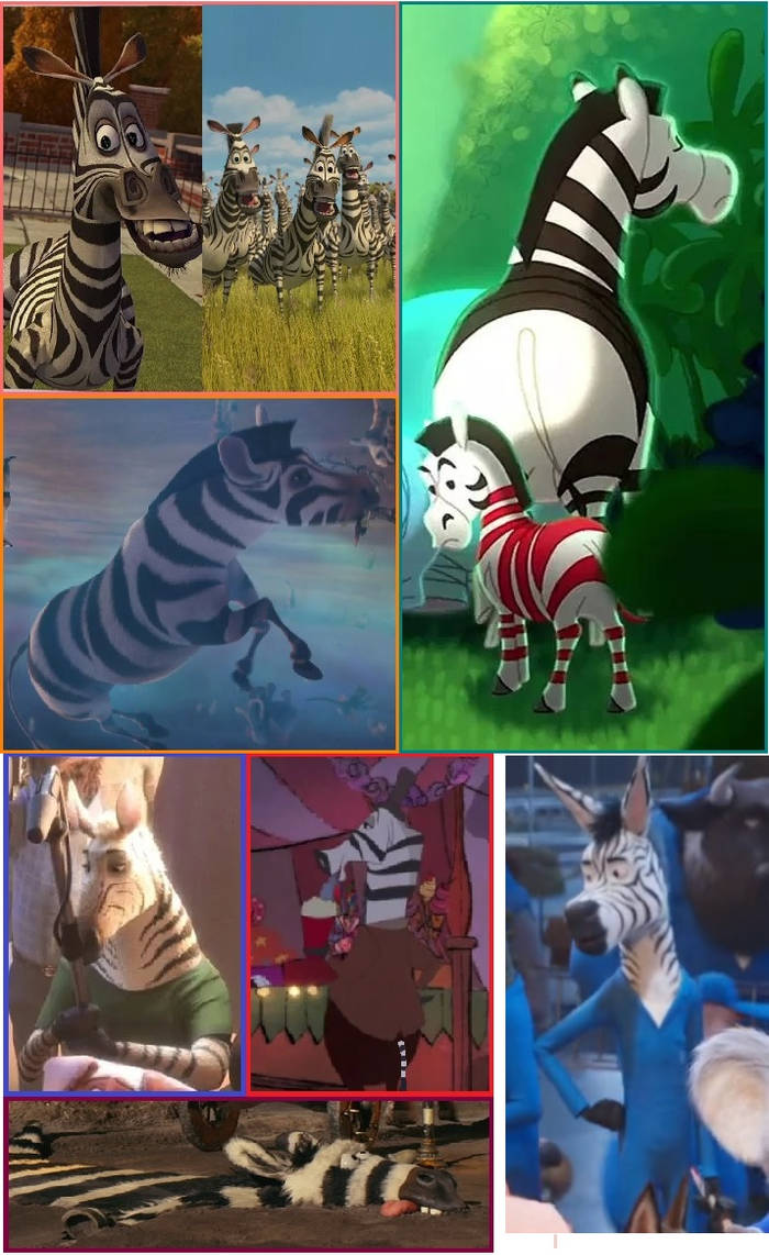 Fictional Zebras in each film version by zielinskijoseph on DeviantArt