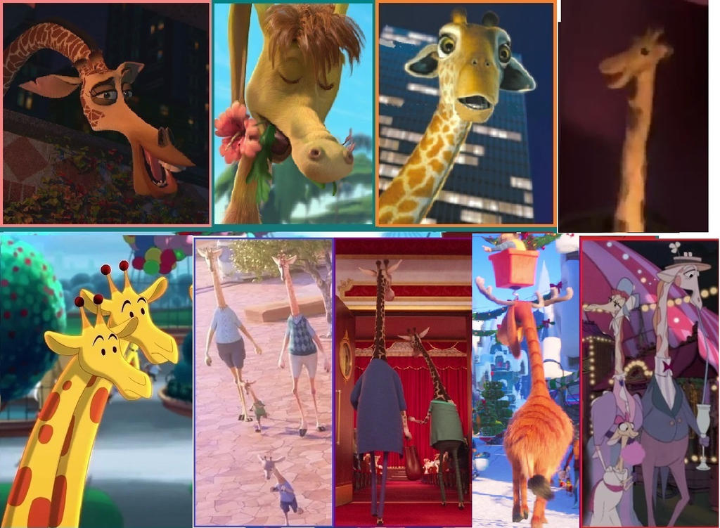 Fictional Giraffes in each film version by zielinskijoseph on DeviantArt