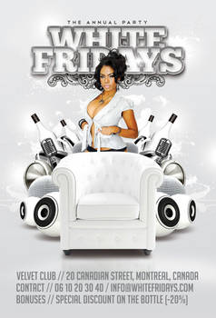 White Fridays Party In Club Flyer Template