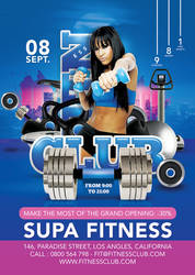 Flyer Super Modern Fitness Club Advertising Openin