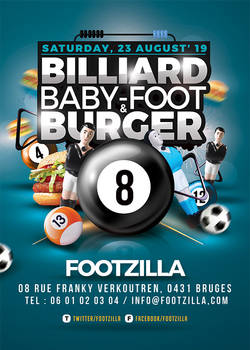 Billiard Babyfoot Burger Flyer