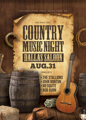 Country Music Saloon Concert Flyer