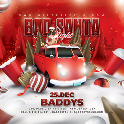 Bad Santa Christmas Party Flyer by n2n44