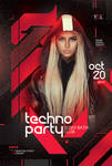 Techno Party Flyer Template by n2n44