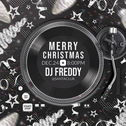 Merry Christmas Beat DJ Party Flyer