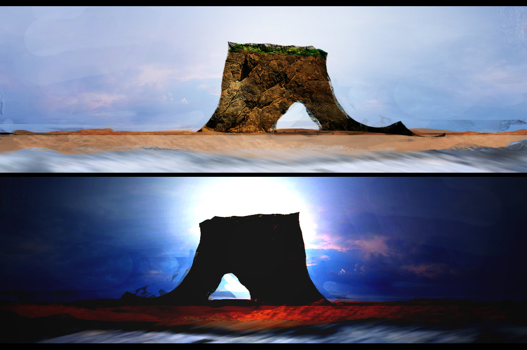 Day and Night by the Rock