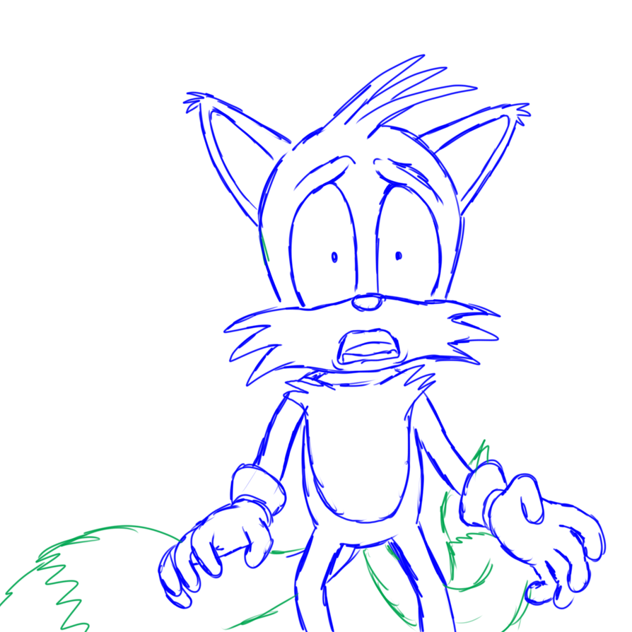 Tails Scared Scared Tails sketch by zecle on DeviantArt