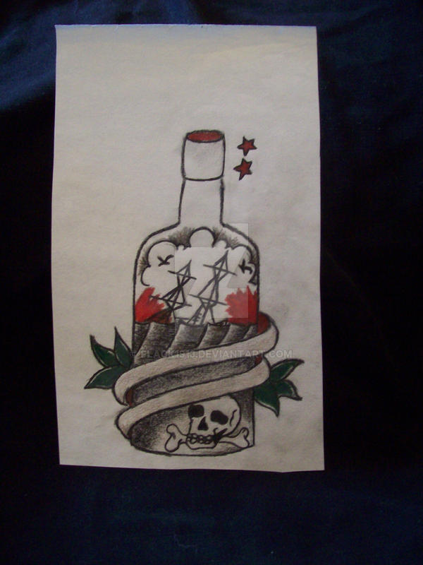 sailor jerry bottle tattoo by flack1913 on DeviantArt