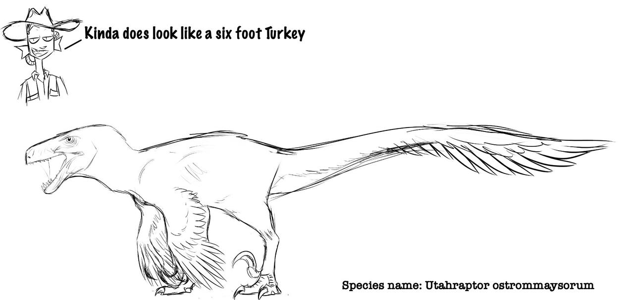 Utah Raptor Outlines Utahraptor sketch by N8-0 on DeviantArt