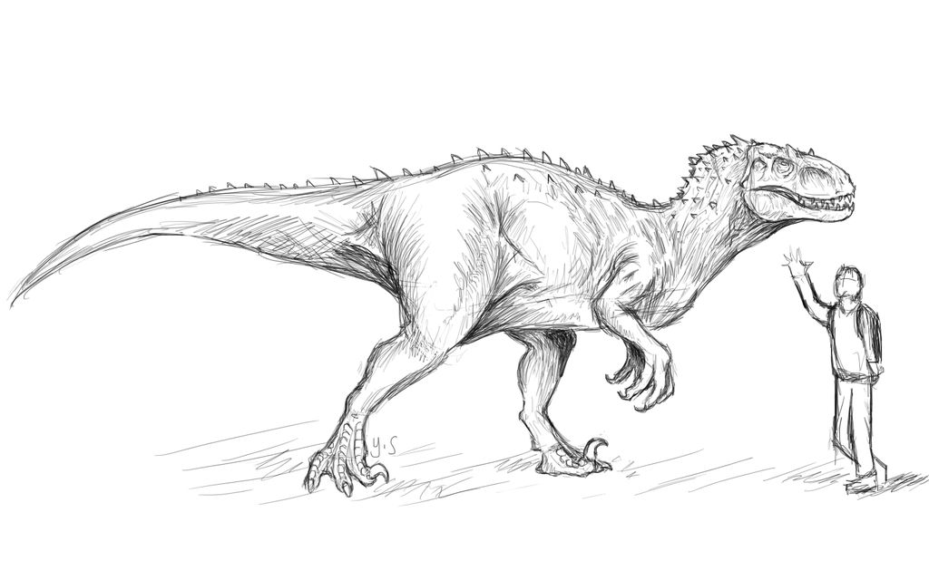 Indosaurus Drawing Indoraptor by PaleoSketchOnYoutube on DeviantArt