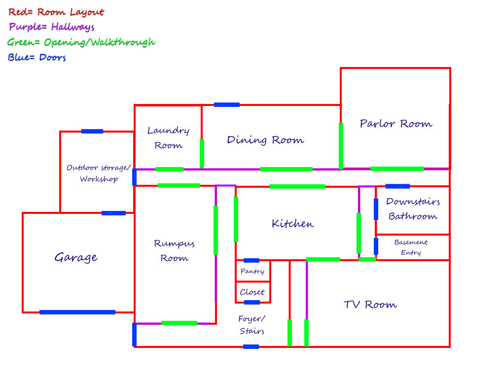 Downstaries Layout Downstairs Floor Plan Stairs Area Plan For Stairs Detail From Basement