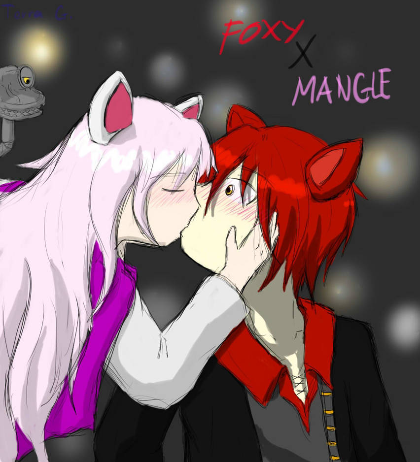 Фокси любовь. Мангл и Фокси любовь. Foxy x Mangle. Фокси и мангал любовь. Мангл и Фокси любовь поцелуй.