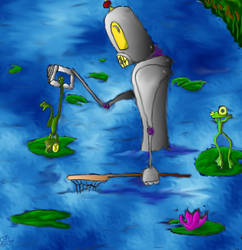 Robot Fishin' for Frogs