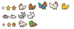 F2U Chicken Bunny Duck Pixels by pixilwitch